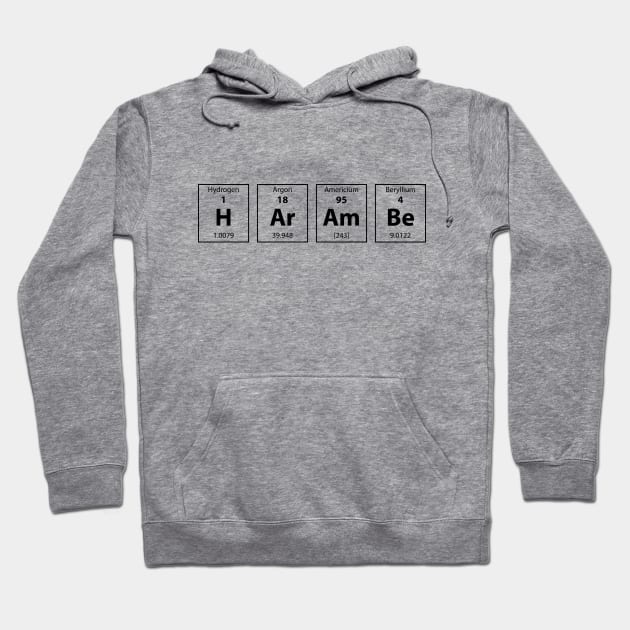 Periodic Table of HArAmBe (Black) Hoodie by Roufxis